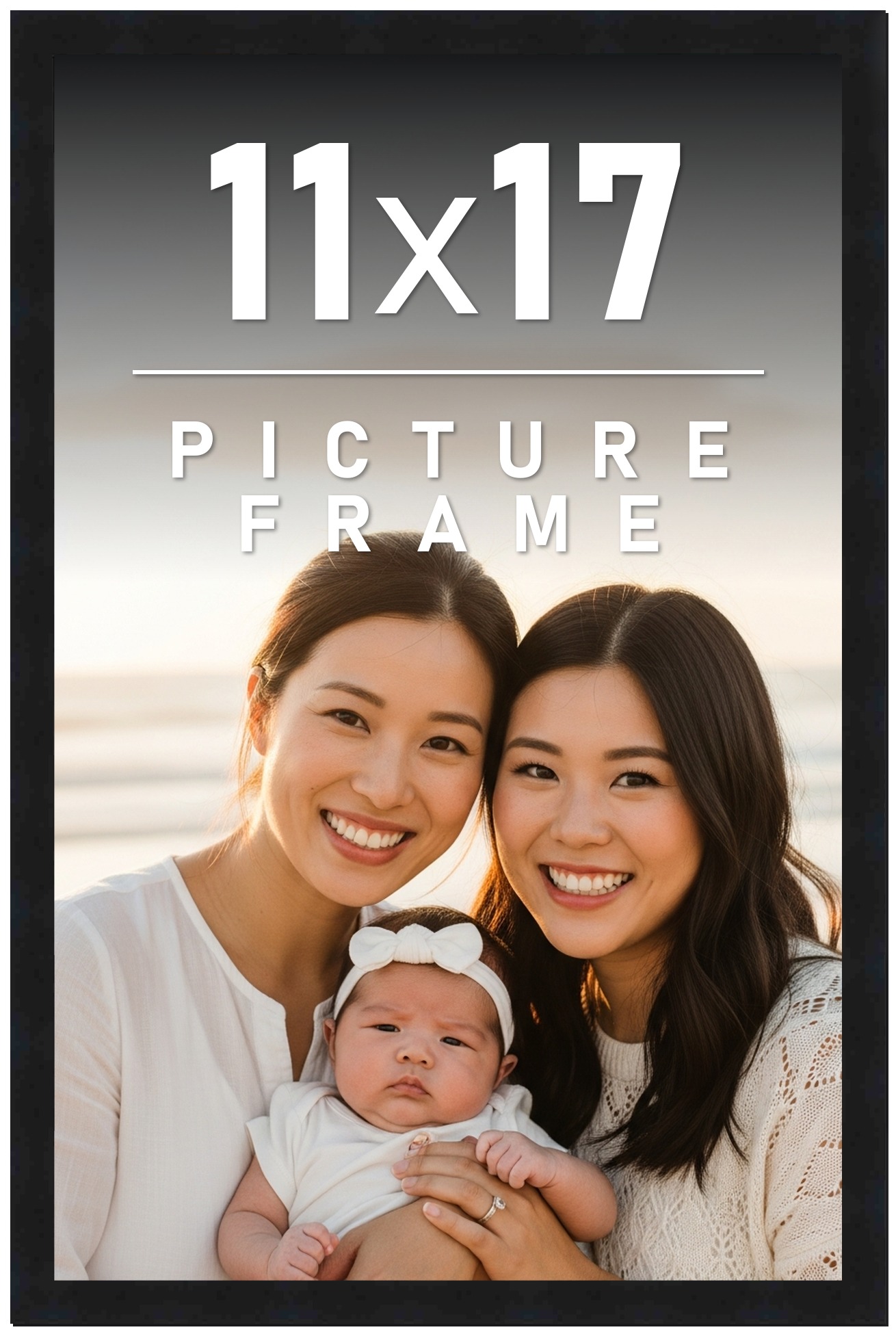 11x17 Frame Black Picture Frame Modern Photo Frame UV Acrylic, Acid Free Backer main product image