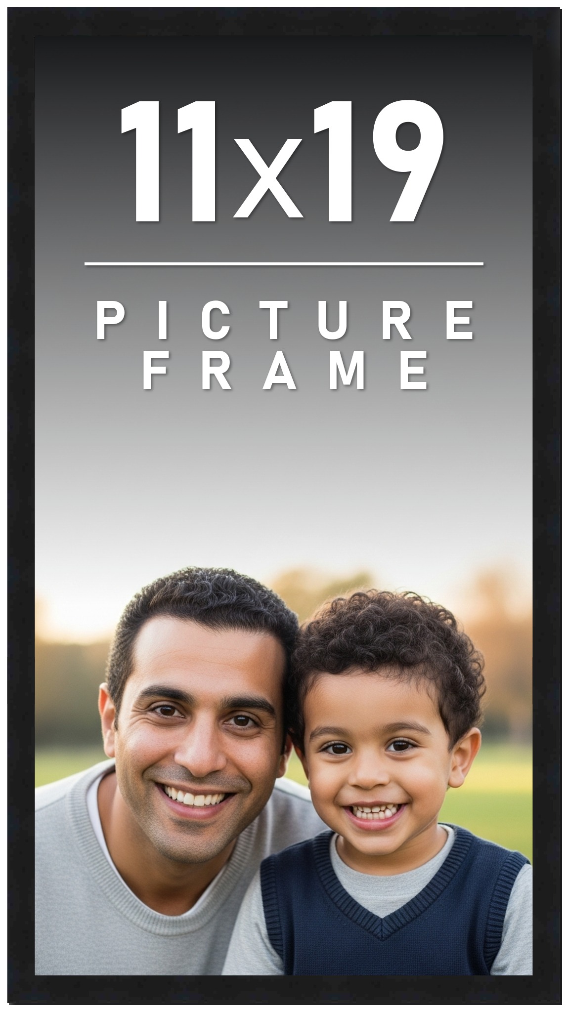 11x19 Frame Black Picture Frame Modern Photo Frame UV Acrylic, Acid Free Backer main product image