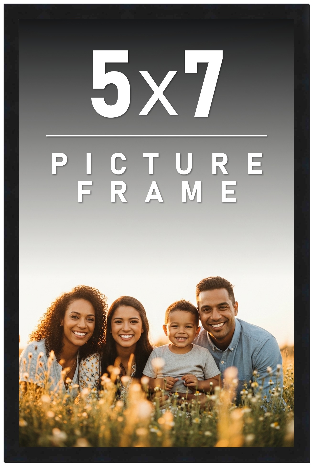 5x7 Frame Black Picture Frame Complete Modern Photo Frame UV Acrylic, Acid Free main product image