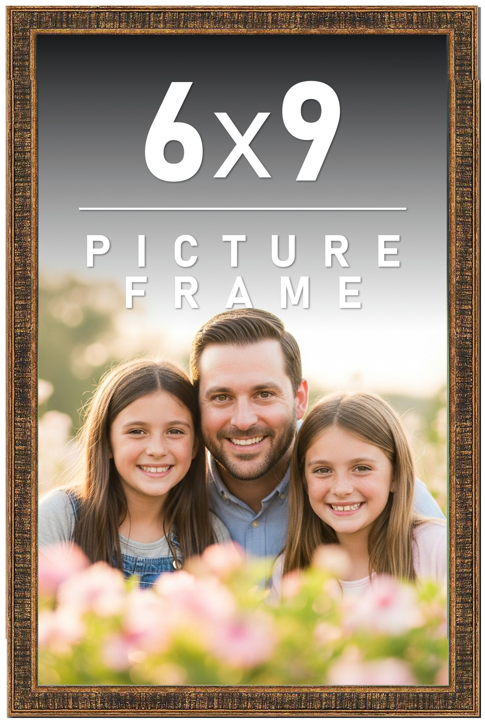 6x9 Frame Gold Picture Frame - Complete Modern Photo Frame Includes UV Acrylic S main product image