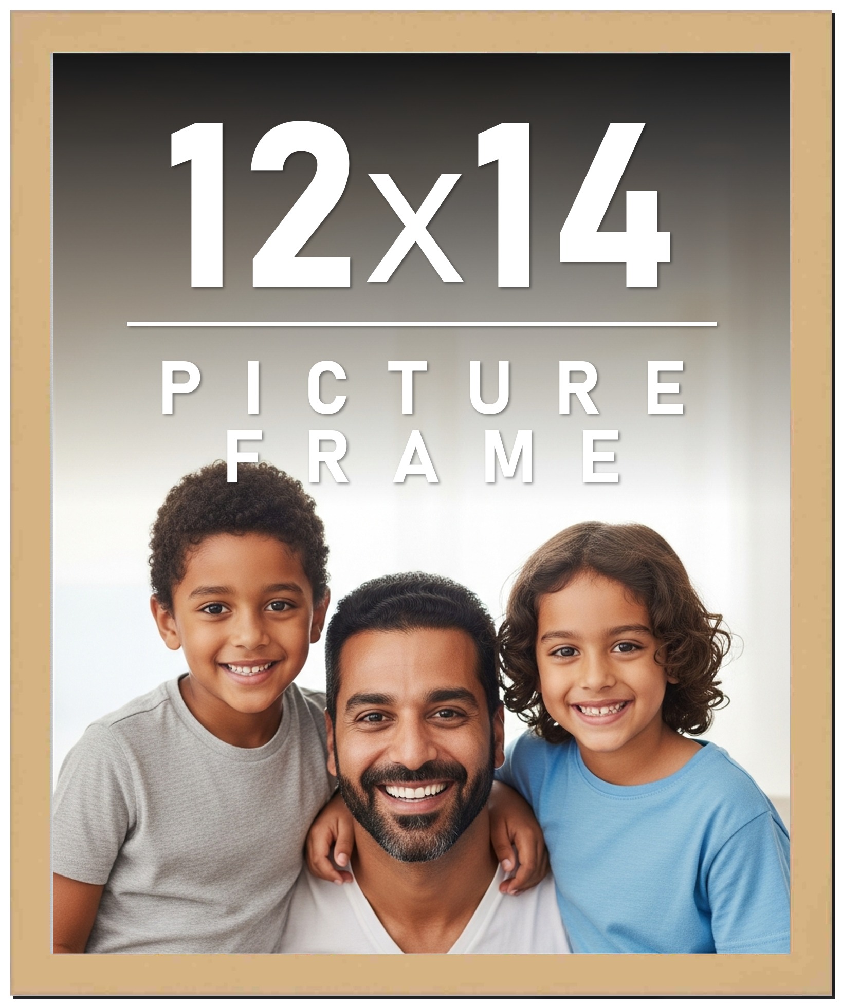 12x14 Frame Natural Brown Picture Frame Modern Photo Frame UV Acrylic, Acid Free main product image